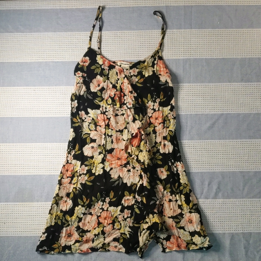 Billabong Black Pink Floral Sundress